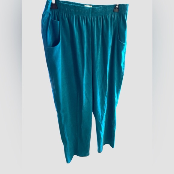 Women’s KORET Zanzibar Stretch Pull On Teal Pants Size 12 Vintage NWOT - Picture 1 of 6